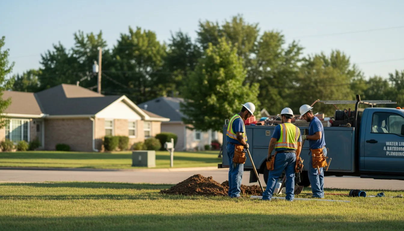 Residential water line and bathroom plumbing service in Flat Rock, IN